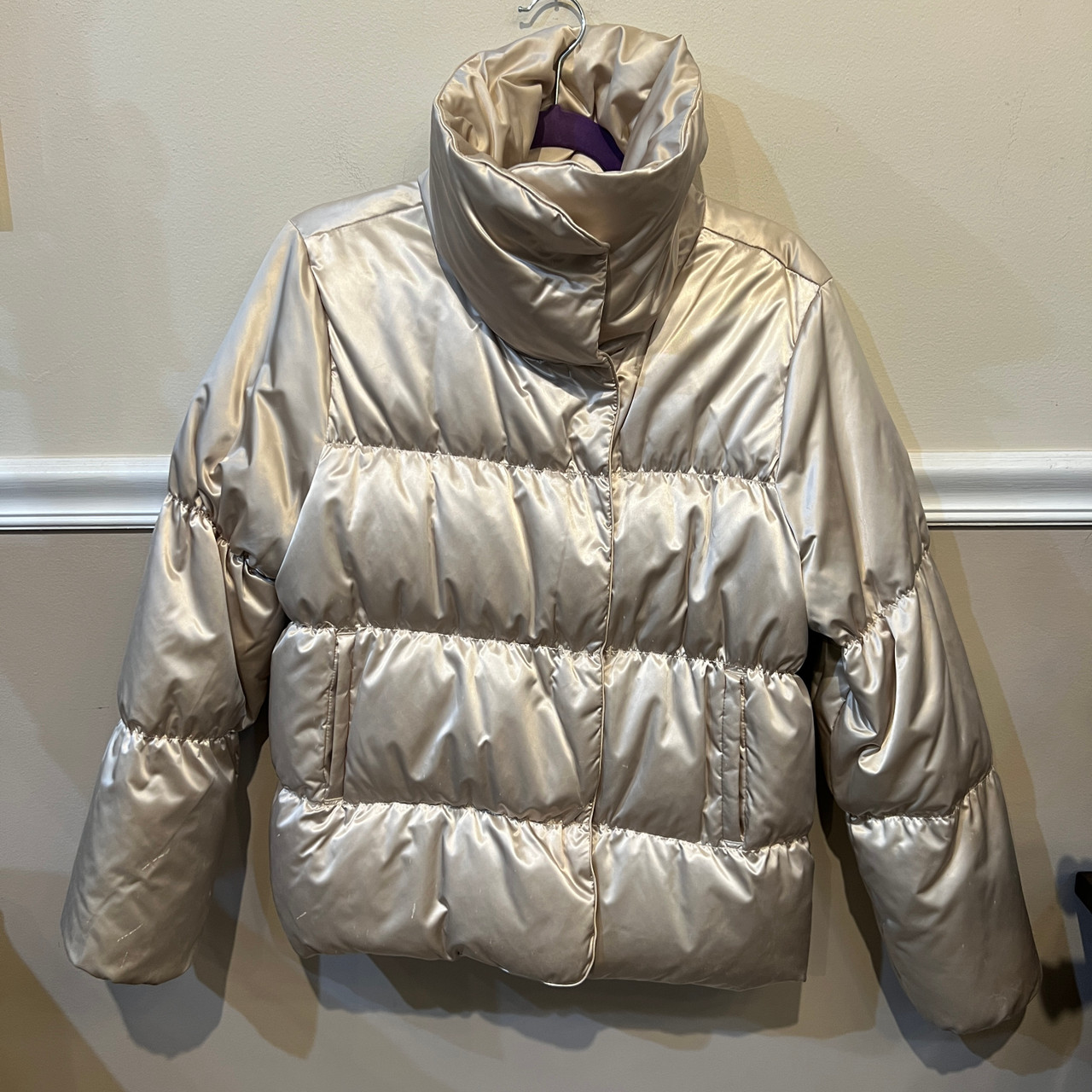 Satin clearance down jacket