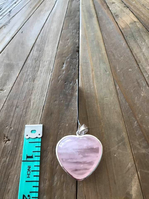 Rose Quartz Heart Shaped Pendant