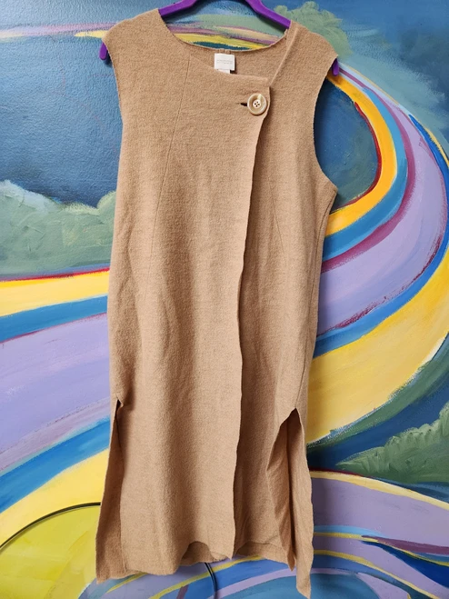 Stylish 100% Boiled Wool Long Vest