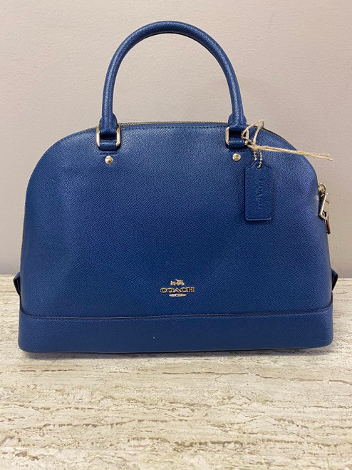 COACH Leather Handbag in Ocean Blue, 13" W x 10" L