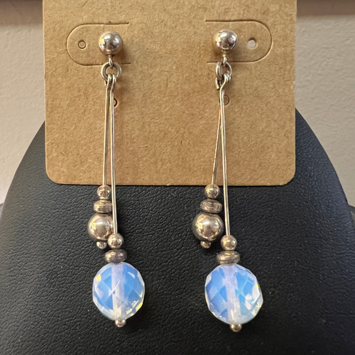 Mesmerizing! Handmade Sterling Silver and Sea Opal Earrings by Kerry Lennon