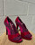 These striking color-blocked suede heels deliver serious stiletto business. A sky-high heel makes them the perfect addition to a night out!