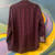 Luxury Long Sleeve Red & Blue Plaid Embroidered Inner Collar Shirt