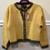 Mustard Yellow and Black 100% Pure New Wool Cardigan by Windfjord, Sz Small