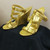 Yves St. Laurent Gold Wedge Sandals