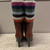 Coach Brown Leather and Multi Color Knit Boots

Size 9