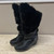 Black Pony Hair and Fur Wedge Ski Boots by Oscar Sport Fleece Lined