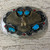 Huge Turquoise & Silver Belt Buckle with Bronze Thunderbird