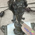 Three Women Vintage Figural Table Lamp in Bronze and Marble