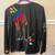 Vintage Black Jacket with Multicolor Giraffe Embroidery