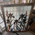 LARGE Stained Glass Window with Floral Design