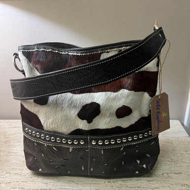 Farmhouse Cow Print Tote / Rainbow Cow Print Bag