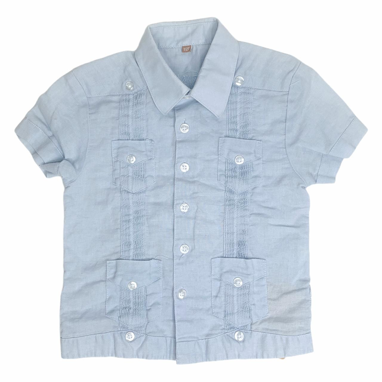 B05-J.M.P. Kids, 18-24M, s/s linen guayabera shirt - Thread