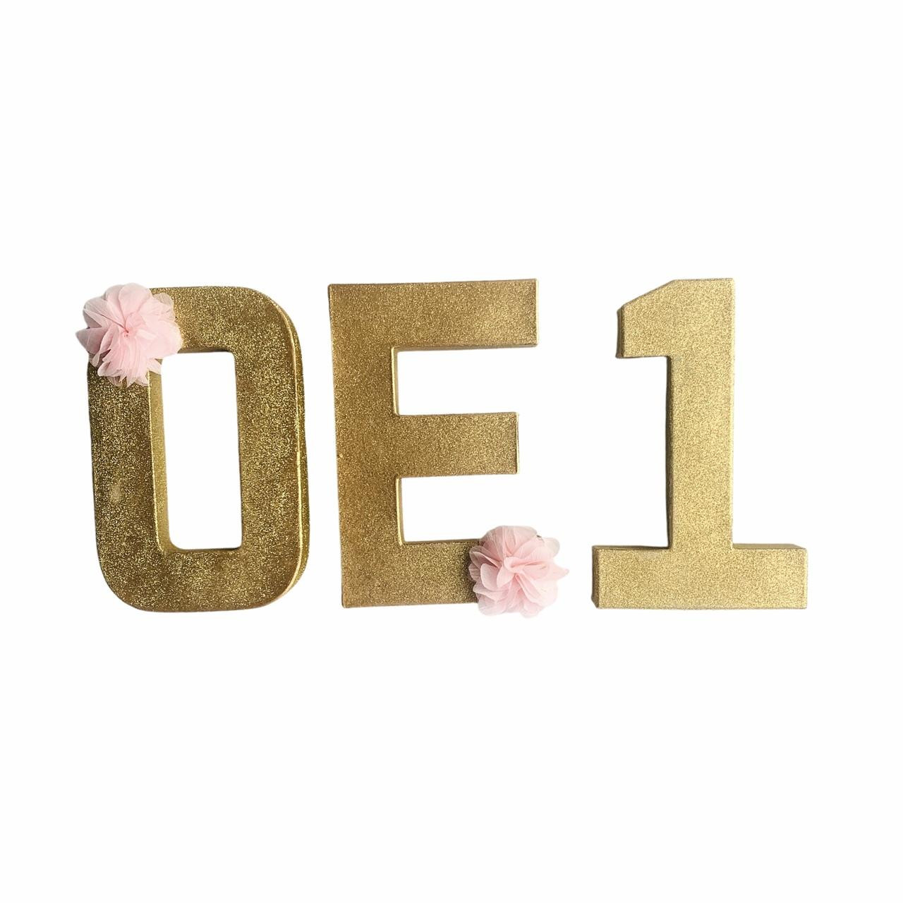 Paper Mache Glitter Letters & Numbers 5.25 x 8.25, Baby's First