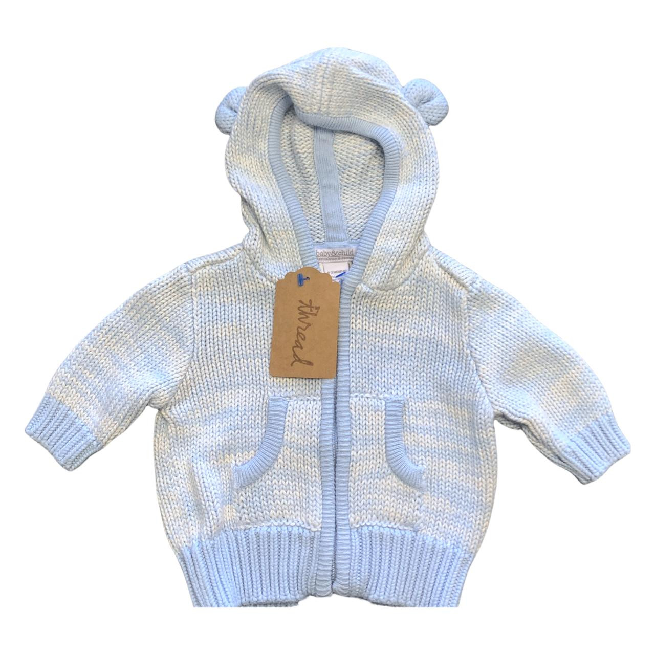 B12-Gymboree, 3-6M, l/s cotton knit hoodie - Thread