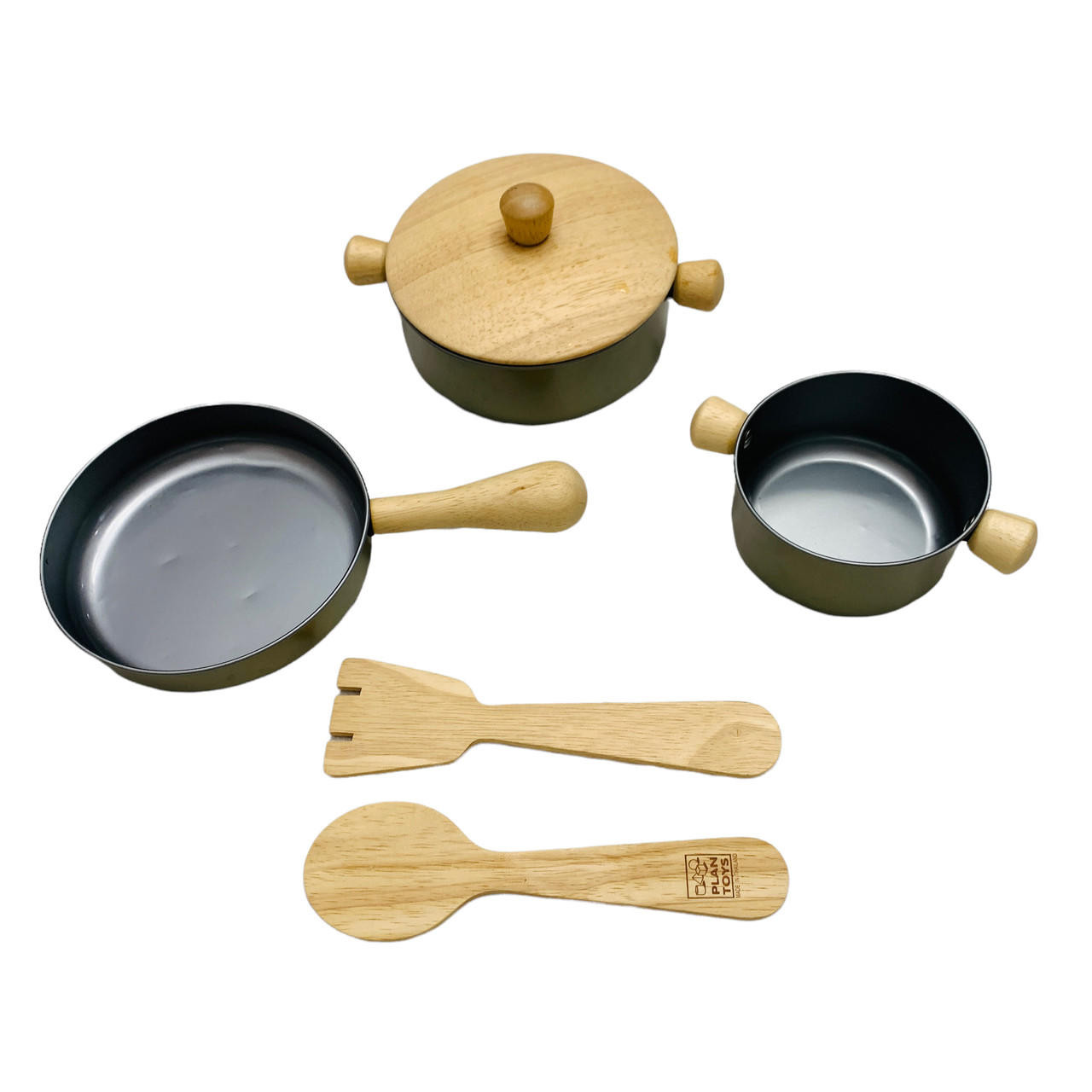 Plan Toys, Wooden & Metal Cooking Play Set, Utensils, Pots, & Pans Kitchen  Cooking - Thread