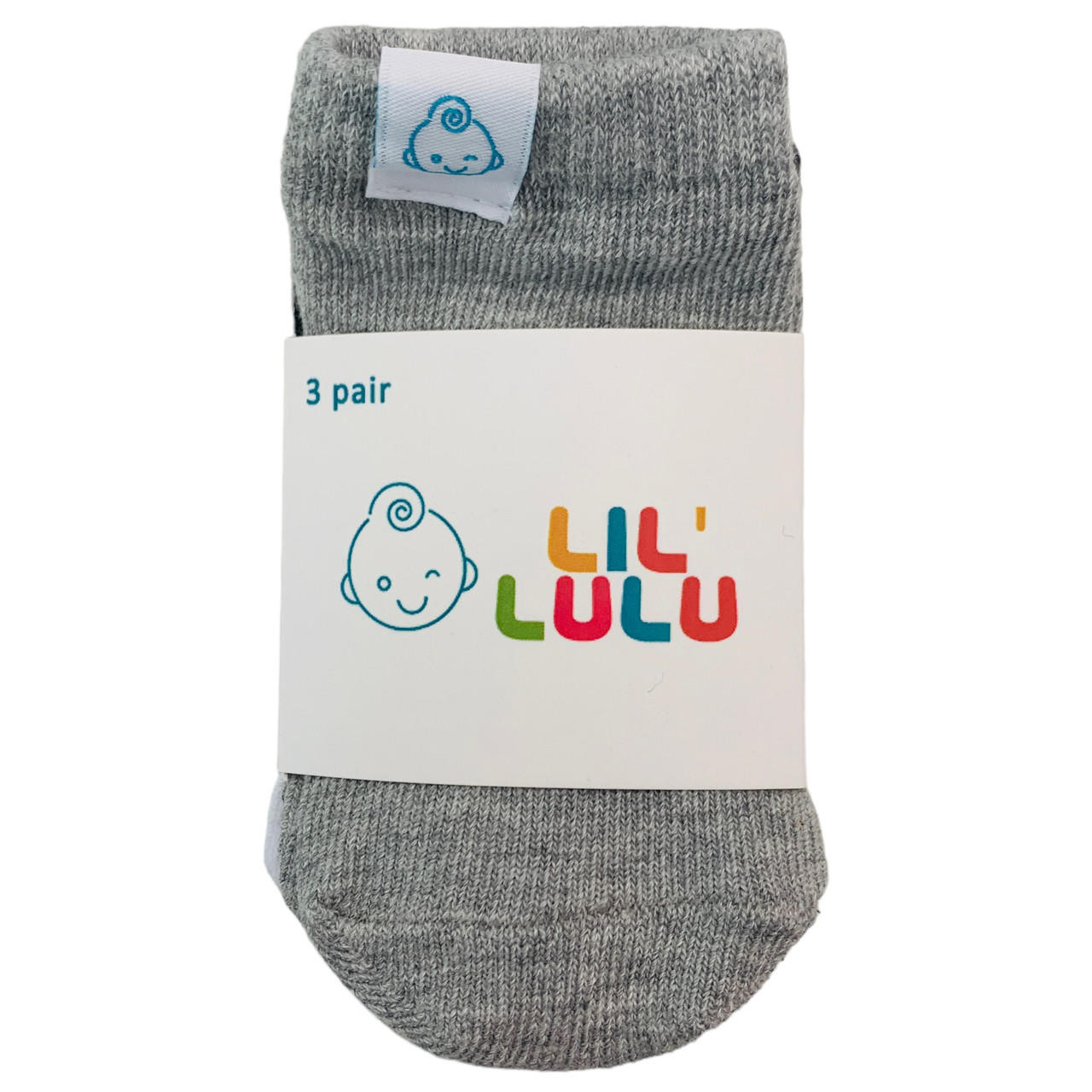N-Lil' Lulu, 6-12M, cotton grip socks, 3 pack - Thread