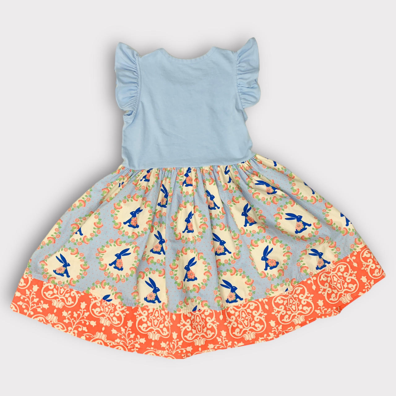 G04-Eleanor Rose, 6/7Y, 0/s cotton dress, Easter Thread
