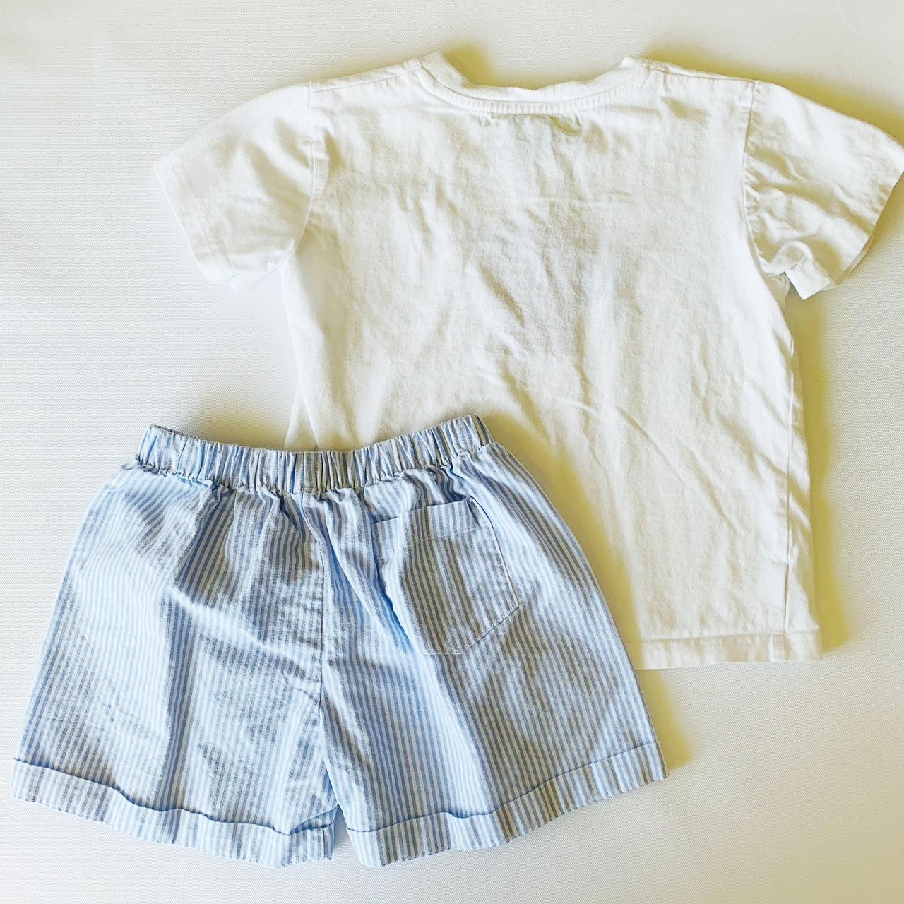 B-Sweet Dreams Muguet Collection, 4Y, s/s cotton knit smocked embroidered  tee shirt + cotton short