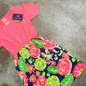 Simply Southern G06-Simply Southern, 6-8Y/S, s/s cotton knit dress Simply Southern G06-Simply Southern, 6-8Y/S, s/s cotton knit dress