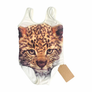 White/Brown Leopard Cub, front White/Brown Leopard Cub, front