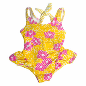 Yellow/Pink Floral Gingham, front Yellow/Pink Floral Gingham, front