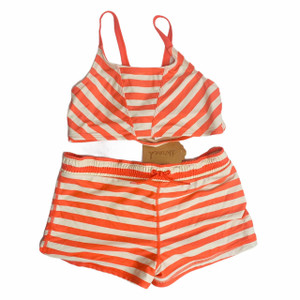Coral/Ivory Striped, front Coral/Ivory Striped, front