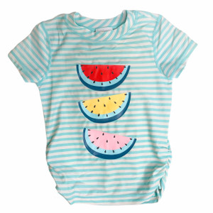 Teal/White Stripes Watermelon, front Teal/White Stripes Watermelon, front