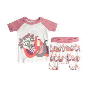 Tea Collection G06-Tea Collection, 6-12M, s/s cotton knit 2 pc pj Tea Collection G06-Tea Collection, 6-12M, s/s cotton knit 2 pc pj