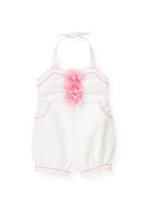 White/Pink Trim Halter, brand image front White/Pink Trim Halter, brand image front