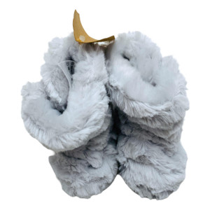 Gray Faux Fur Booties, top