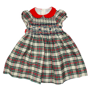 Used Cream/Red/Green Plaid, front Used Cream/Red/Green Plaid, front