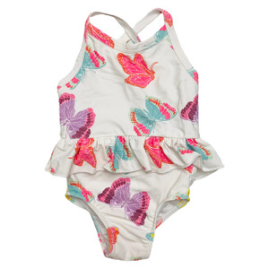 Used White/Multi Butterflies, front Used White/Multi Butterflies, front