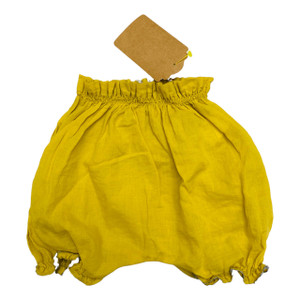 3-6 Months Mustard/Gray Trim Bubble, front 3-6 Months Mustard/Gray Trim Bubble, front