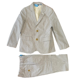 Blue/Ivory Seersucker-Ludlow, front Blue/Ivory Seersucker-Ludlow, front
