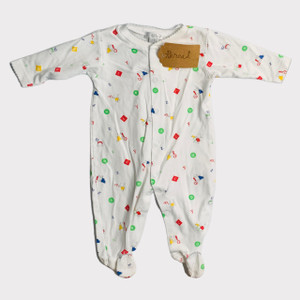 White/Multi ABCs/Bunnies Coloring, front White/Multi ABCs/Bunnies Coloring, front