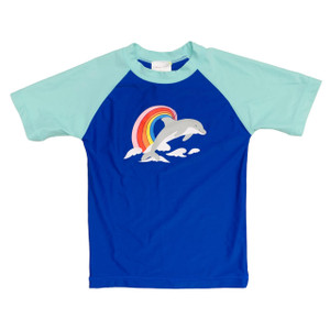 Blue/Mint Rainbow Dolphin, front Blue/Mint Rainbow Dolphin, front