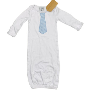 White/Blue Seersucker Tie, front White/Blue Seersucker Tie, front