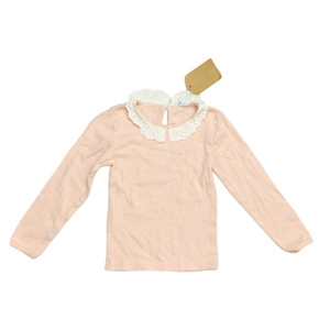 Pink Ribbed Lace Collar, front Pink Ribbed Lace Collar, front