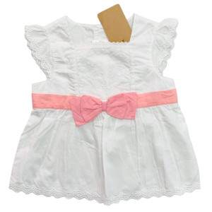 White/Pink Bow Eyelet, front White/Pink Bow Eyelet, front