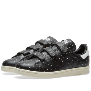 G-Adidas, 5.5, Leather Stan Smith Sneakers, Black/White Polka Dots G-Adidas, 5.5, Leather Stan Smith Sneakers, Black/White Polka Dots
