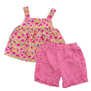 Pink/Green Floral Gingham, front Pink/Green Floral Gingham, front