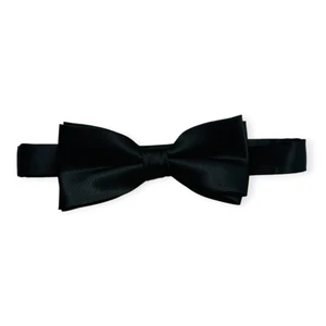 Unbranded, Size 4.5" x 2", polyester silky double bow tie, Black