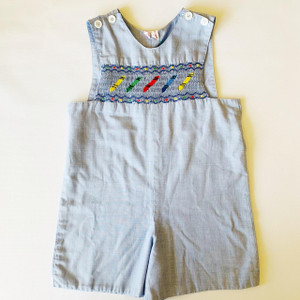 Orient Expressed B-Orient Expressed, 5Y, 0/s cotton smocked embroidered short romper Orient Expressed B-Orient Expressed, 5Y, 0/s cotton smocked embroidered short romper