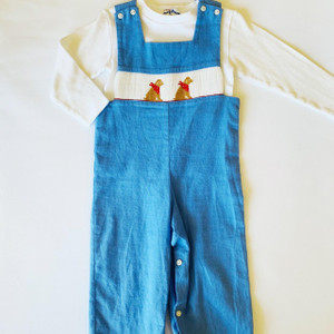 Silly Goose B-Silly Goose, 18-24M, 0/s cotton smocked embroidered pant romper l/s cotton knit tee shirt Silly Goose B-Silly Goose, 18-24M, 0/s cotton smocked embroidered pant romper l/s cotton knit tee shirt