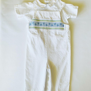 Vive la Fete B-Vive la Fete, 4Y, 0/s cotton smocked embroidered pant romper s/s cotton button shirt Vive la Fete B-Vive la Fete, 4Y, 0/s cotton smocked embroidered pant romper s/s cotton button shirt