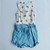 Ikks G-Ikks, 5Y, 0/s cotton knit/chambray short romper Ikks G-Ikks, 5Y, 0/s cotton knit/chambray short romper