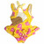 Yellow/Pink Floral Gingham, back
