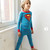 Blue/Red Stripe Superman, child by window