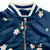 Navy Blue/Pink Floral, front close up